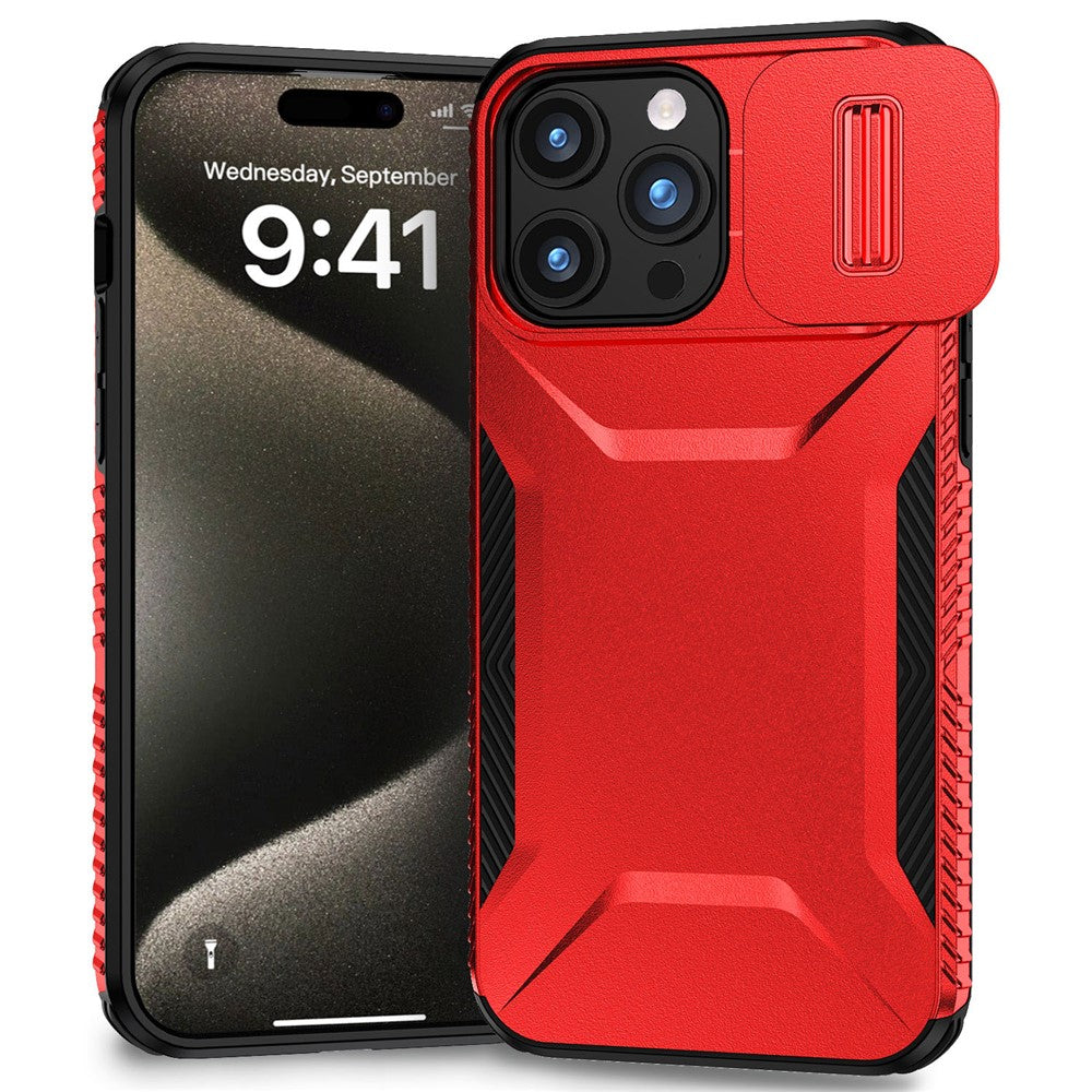 Til iPhone 15 Pro Cover TPU+PC Anti-skrid Telefoncover Skydelinse Faldsbeskyttelse