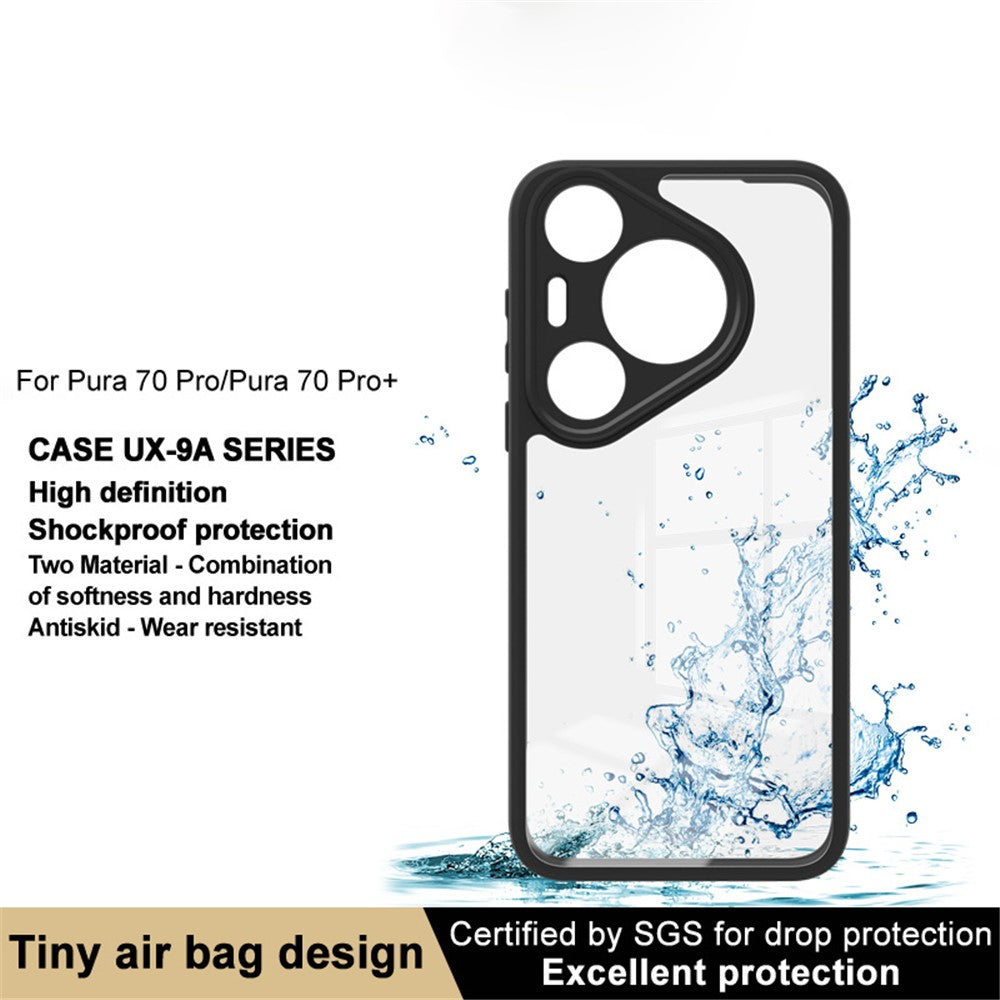 IMAK UX-9A-serien för Huawei Pura 70 Pro / Pura 70 Pro+ genomskinligt skal TPU+PC-mobilskydd