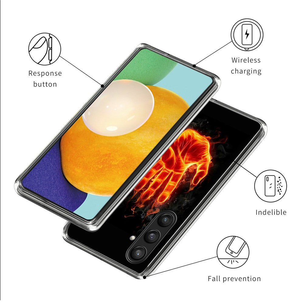 Til Samsung Galaxy A25 5G (Global) (161,0 X 76,5 X 8,3 mm) TPU-cover med mønsterprint Stødabsorberende bagcover