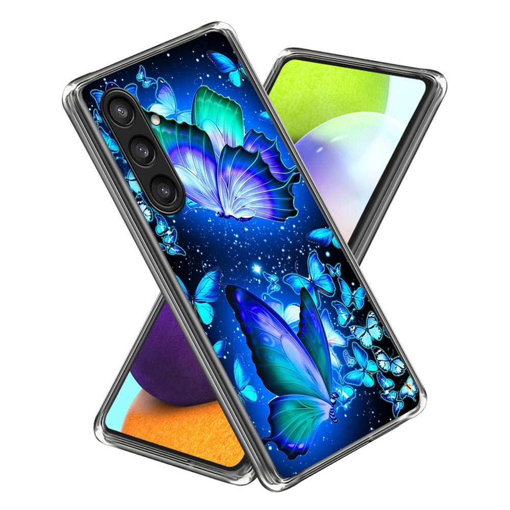 Til Samsung Galaxy A25 5G (Global) (161,0 X 76,5 X 8,3 mm) TPU-cover med mønsterprint Stødabsorberende bagcover