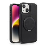 For iPhone 14 Plus Case with Ring Kickstand Compatible with MagSafe PU Leather Back Cover