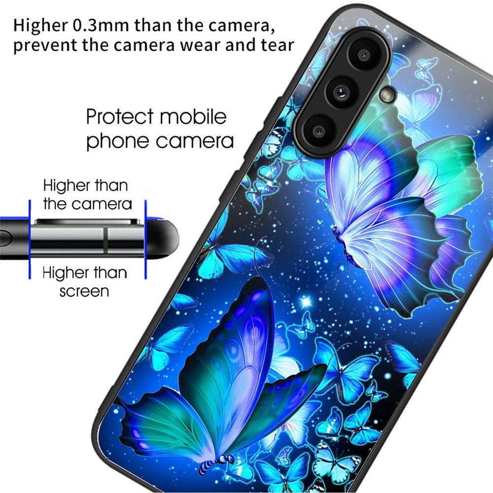 For Samsung Galaxy A24 4G (162.1 X 77.6 X 8.3mm) Back Protector Case TPU+Tempered Glass Phone Cover