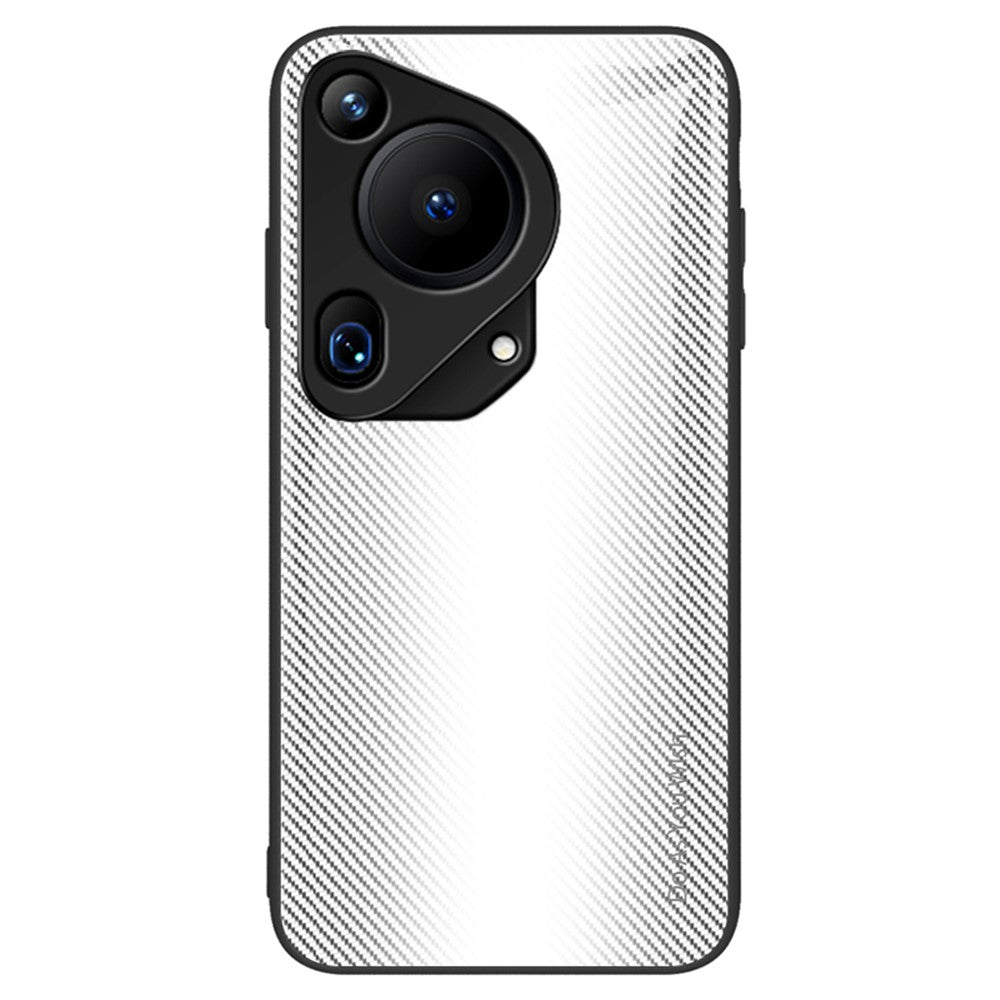 Huawei Pura 70 Ultra-skal i härdat glas + TPU-fodral i kolfiberstruktur