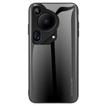 Huawei Pura 70 Ultra-skal i härdat glas + TPU-fodral i kolfiberstruktur