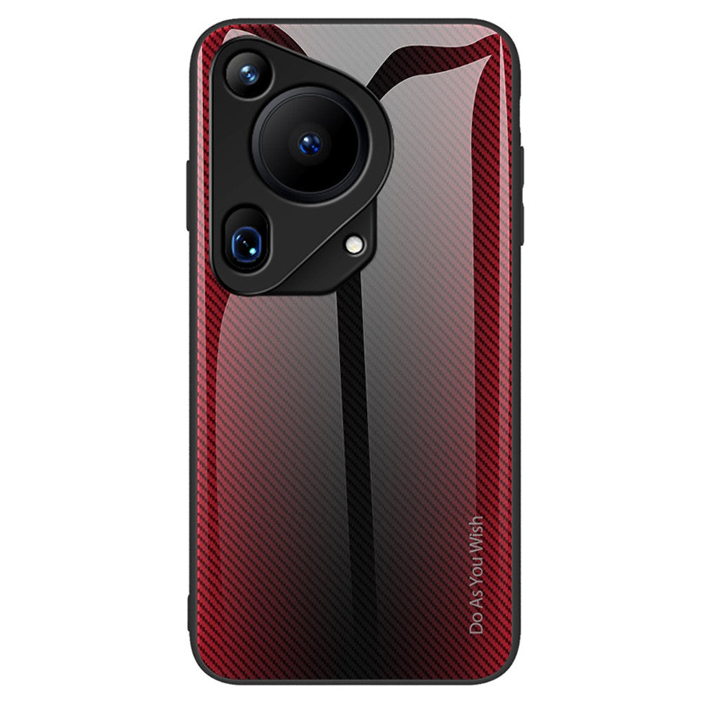 Huawei Pura 70 Ultra-skal i härdat glas + TPU-fodral i kolfiberstruktur