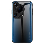 Huawei Pura 70 Ultra-skal i härdat glas + TPU-fodral i kolfiberstruktur