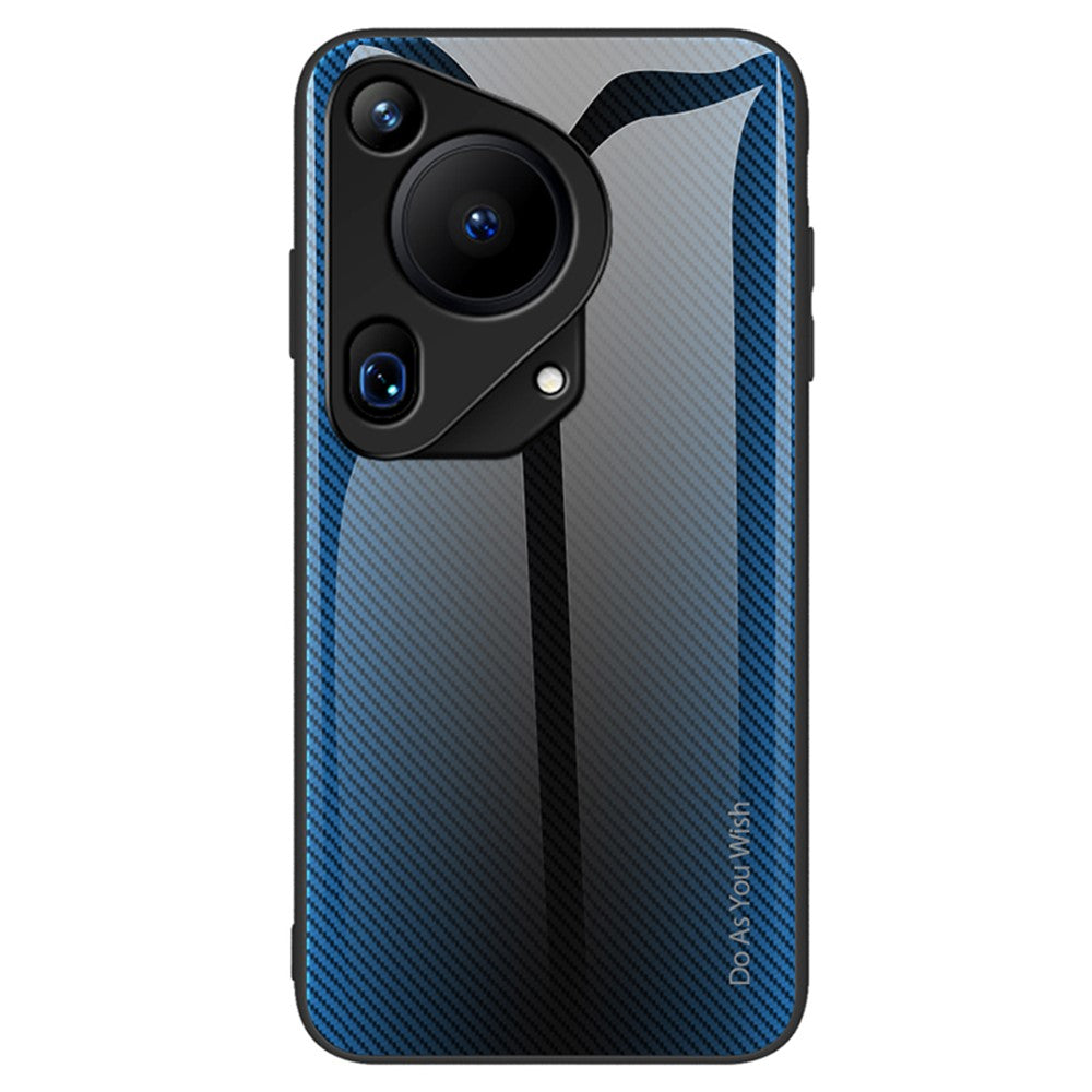 Huawei Pura 70 Ultra-skal i härdat glas + TPU-fodral i kolfiberstruktur