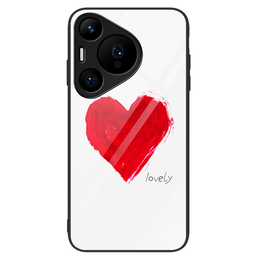 For Huawei Pura 70 Pro / Pura 70 Pro+ Case Pattern Design Tempered Glass Phone Cover