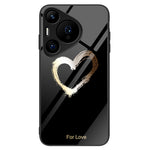 For Huawei Pura 70 Pro / Pura 70 Pro+ Case Pattern Design Tempered Glass Phone Cover