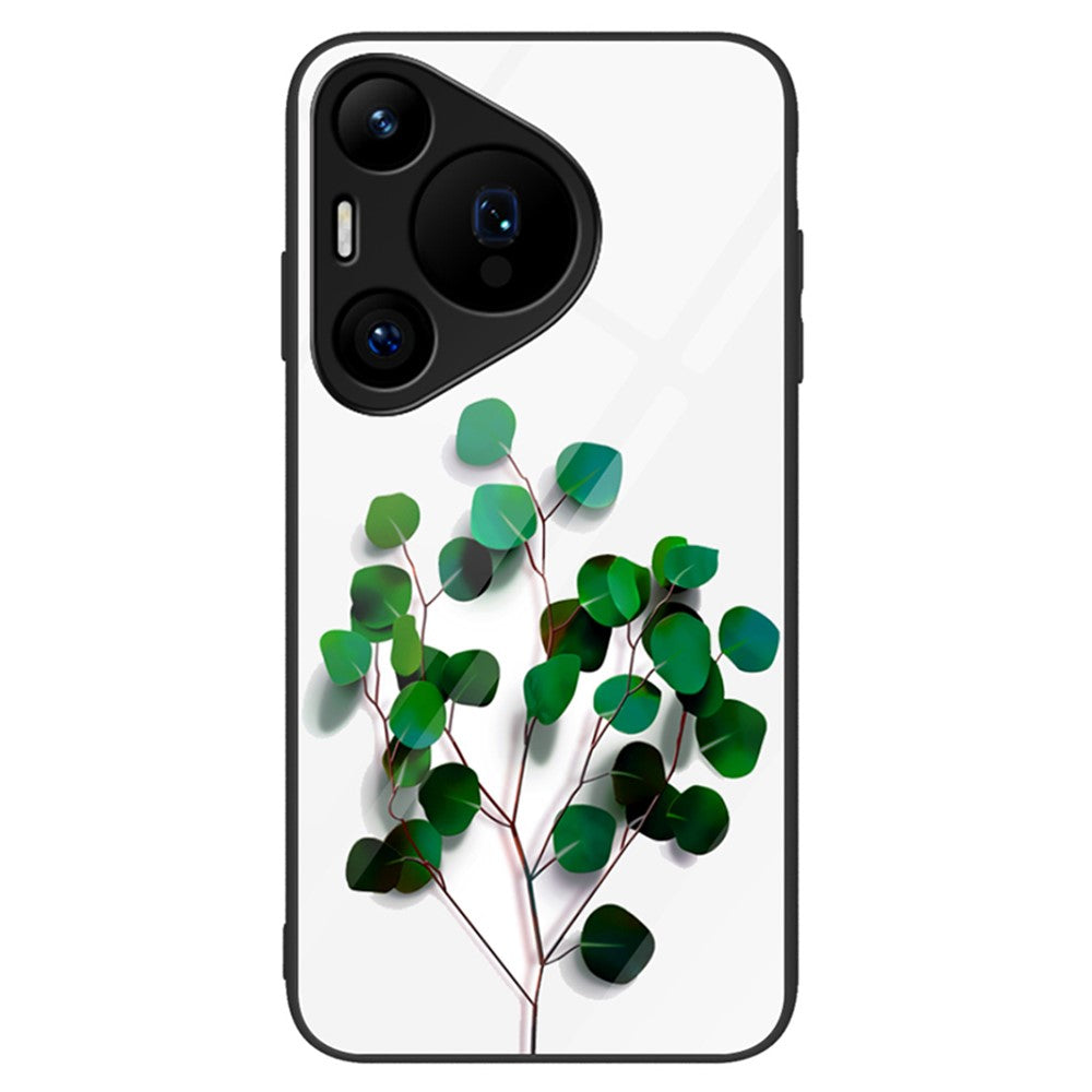 For Huawei Pura 70 Pro / Pura 70 Pro+ Case Pattern Design Tempered Glass Phone Cover