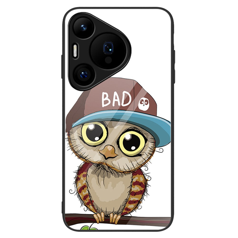 For Huawei Pura 70 Case Tempered Glass +PC+TPU Pattern Printing Mobile Phone Cover