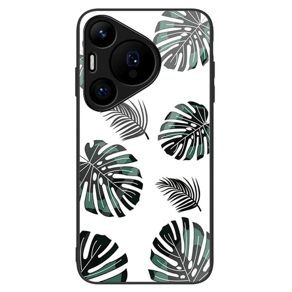 For Huawei Pura 70 Case Tempered Glass +PC+TPU Pattern Printing Mobile Phone Cover