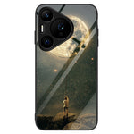 For Huawei Pura 70 Case Tempered Glass +PC+TPU Pattern Printing Mobile Phone Cover