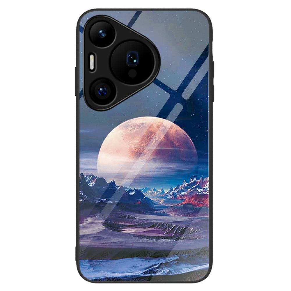 For Huawei Pura 70 Case Tempered Glass +PC+TPU Pattern Printing Mobile Phone Cover