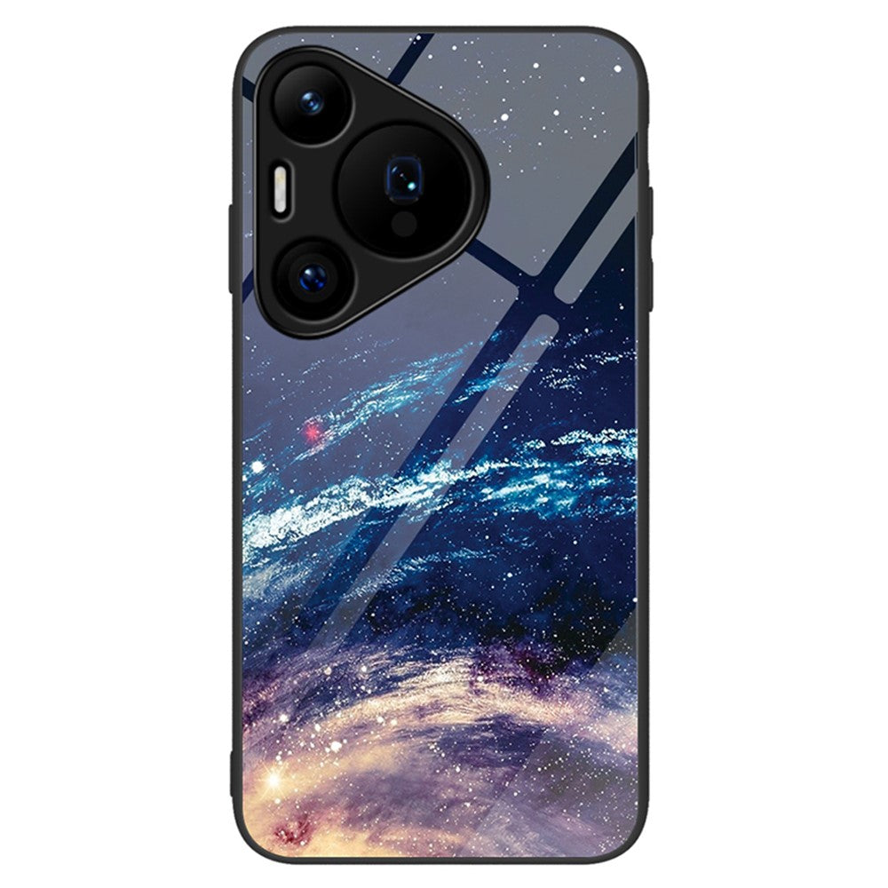 For Huawei Pura 70 Case Tempered Glass +PC+TPU Pattern Printing Mobile Phone Cover