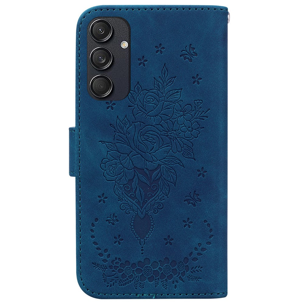Samsung Galaxy M55 5G / C55 5G / F55 5G-mobilcover i blomstret PU-læder, flip-tegnebogsetui