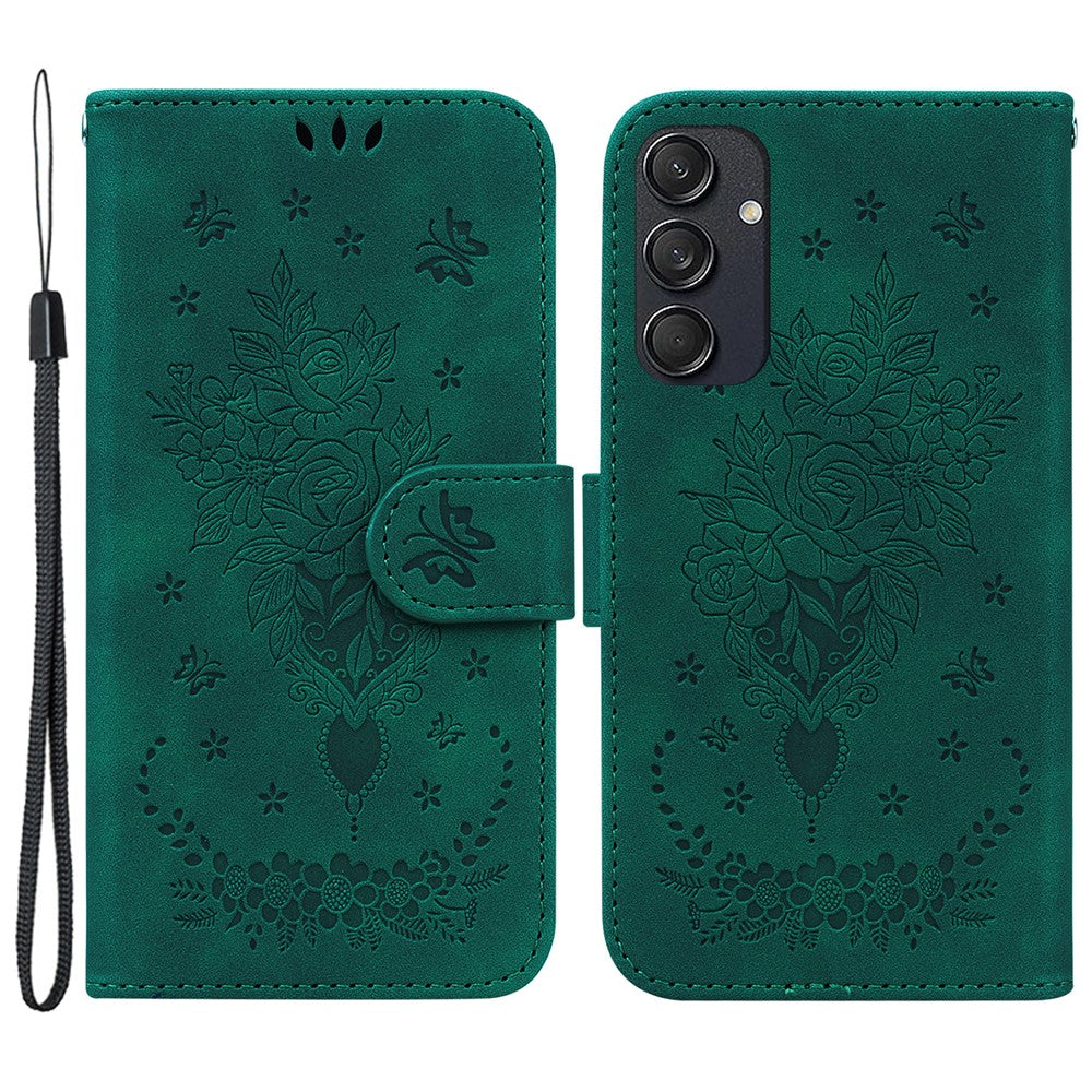Samsung Galaxy M55 5G / C55 5G / F55 5G-mobilcover i blomstret PU-læder, flip-tegnebogsetui