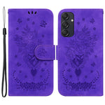 Samsung Galaxy M55 5G / C55 5G / F55 5G-mobilcover i blomstret PU-læder, flip-tegnebogsetui