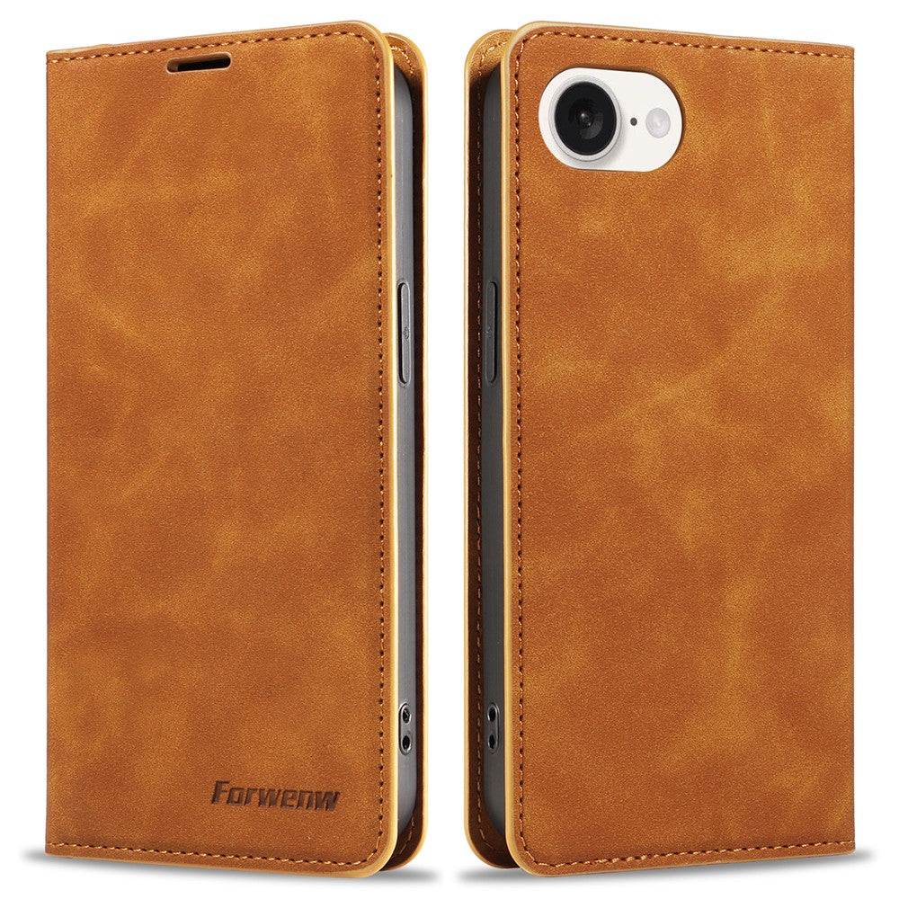 FORWENW Fantasy Series for iPhone 17e / 16e Case Skin-Touch Leather Magnetic Absorption Phone Cover