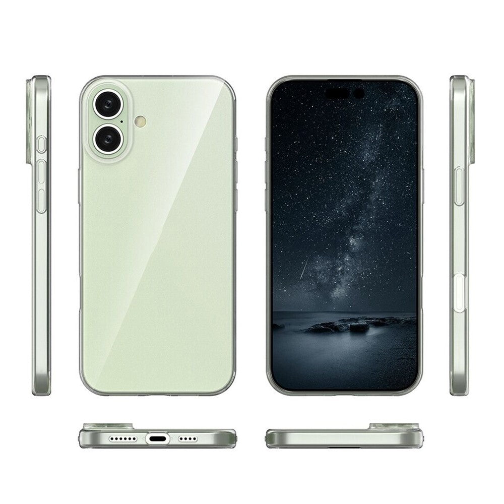 iPhone 16 Plus-skal Transparent TPU-skal med reptåligt skal