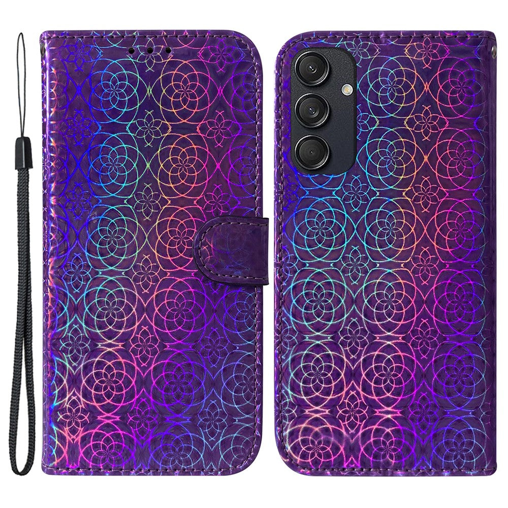 Til Samsung Galaxy M55 5G / C55 5G / F55 5G Etui Dazzling Flower Magnetisk Lås Lædercover