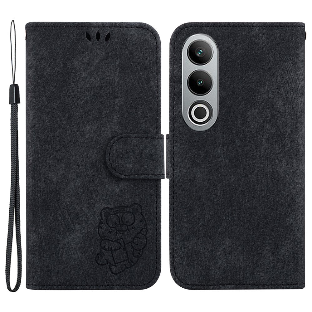 OnePlus Nord CE4 5G-skal Sött tigermönster Läderfodral med rem