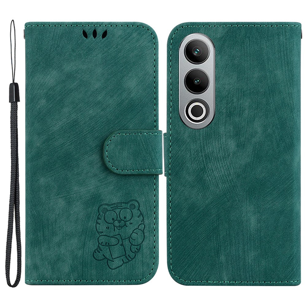 OnePlus Nord CE4 5G-skal Sött tigermönster Läderfodral med rem