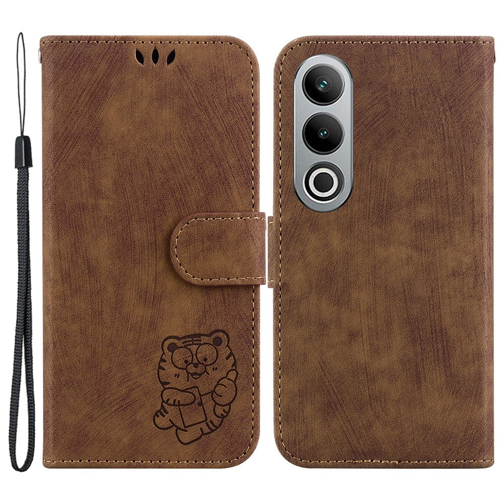 OnePlus Nord CE4 5G-skal Sött tigermönster Läderfodral med rem