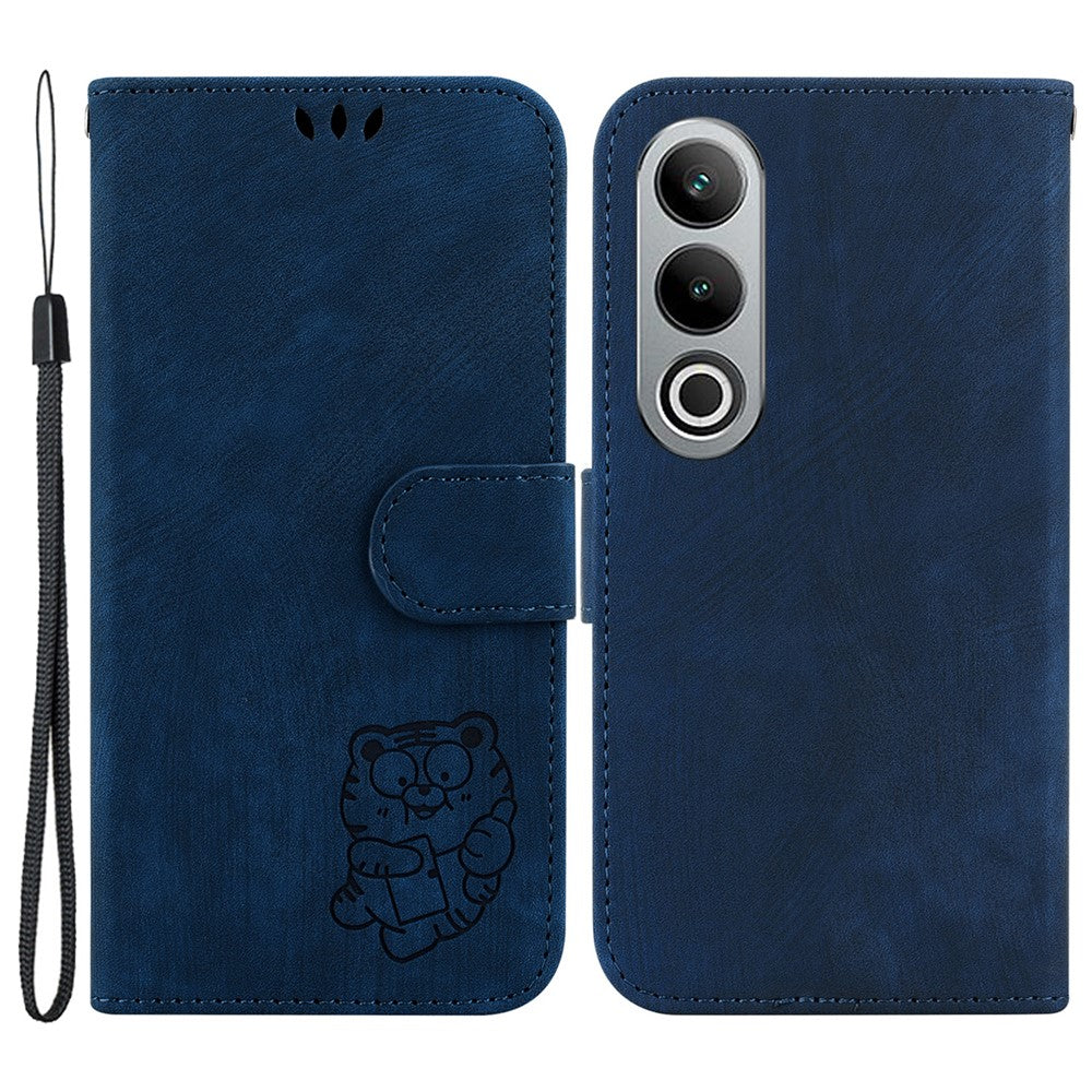 OnePlus Nord CE4 5G-skal Sött tigermönster Läderfodral med rem