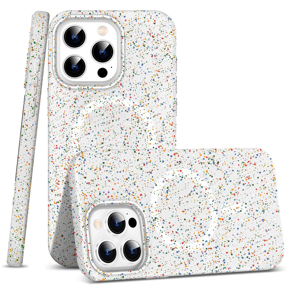 For iPhone 12 / 12 Pro Case Colorful Spots Matte Hard PC Magnetic Phone Cover