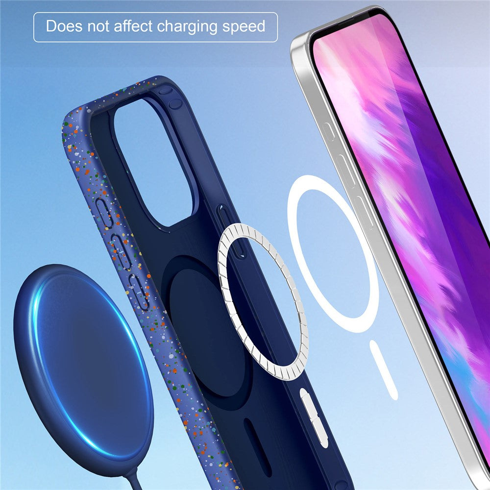 For iPhone 12 / 12 Pro Case Colorful Spots Matte Hard PC Magnetic Phone Cover