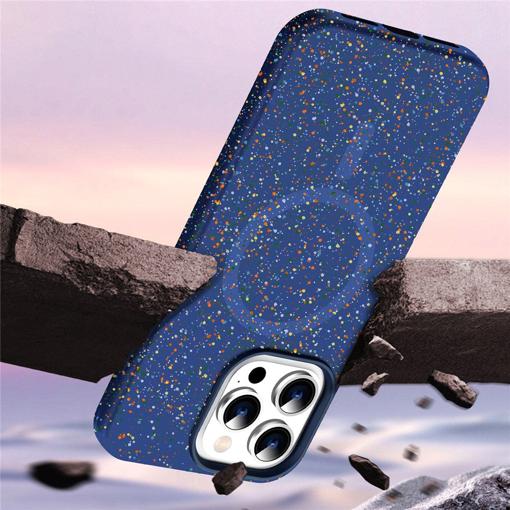 For iPhone 12 / 12 Pro Case Colorful Spots Matte Hard PC Magnetic Phone Cover