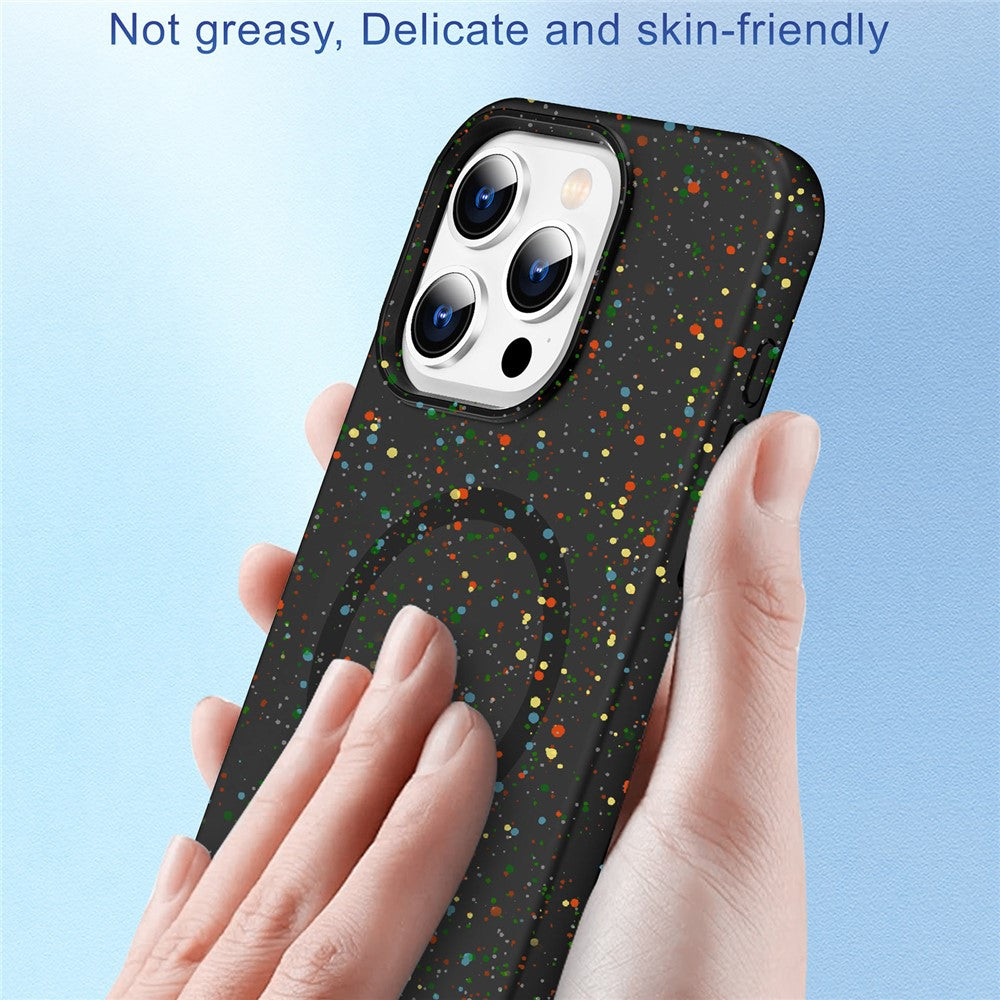For iPhone 12 / 12 Pro Case Colorful Spots Matte Hard PC Magnetic Phone Cover
