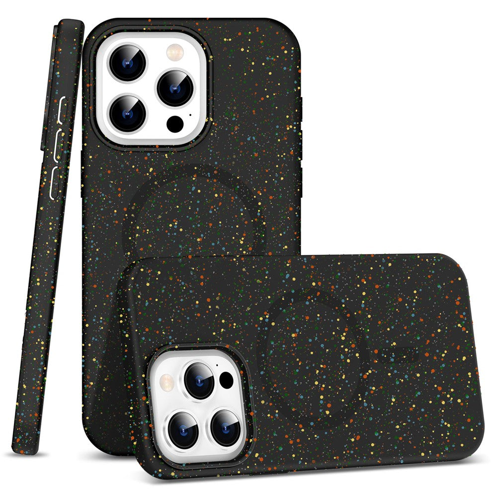 For iPhone 12 / 12 Pro Case Colorful Spots Matte Hard PC Magnetic Phone Cover