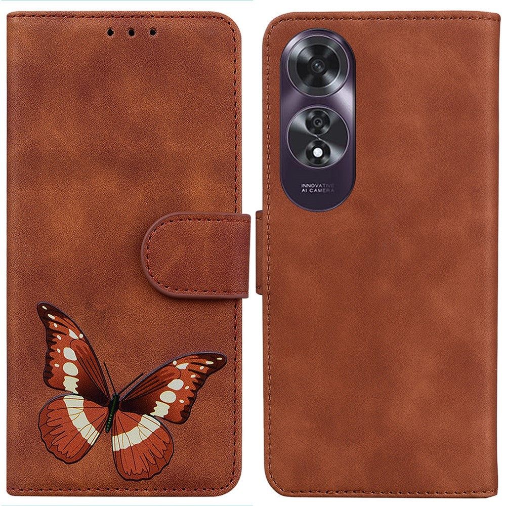 For Oppo A60 4G Case Butterfly Printed PU Leather Stand Function Phone Cover