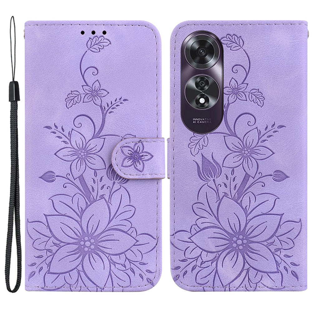 For Oppo A60 4G Case Wallet Floral Pattern PU Leather Magnetic Clasp Phone Cover