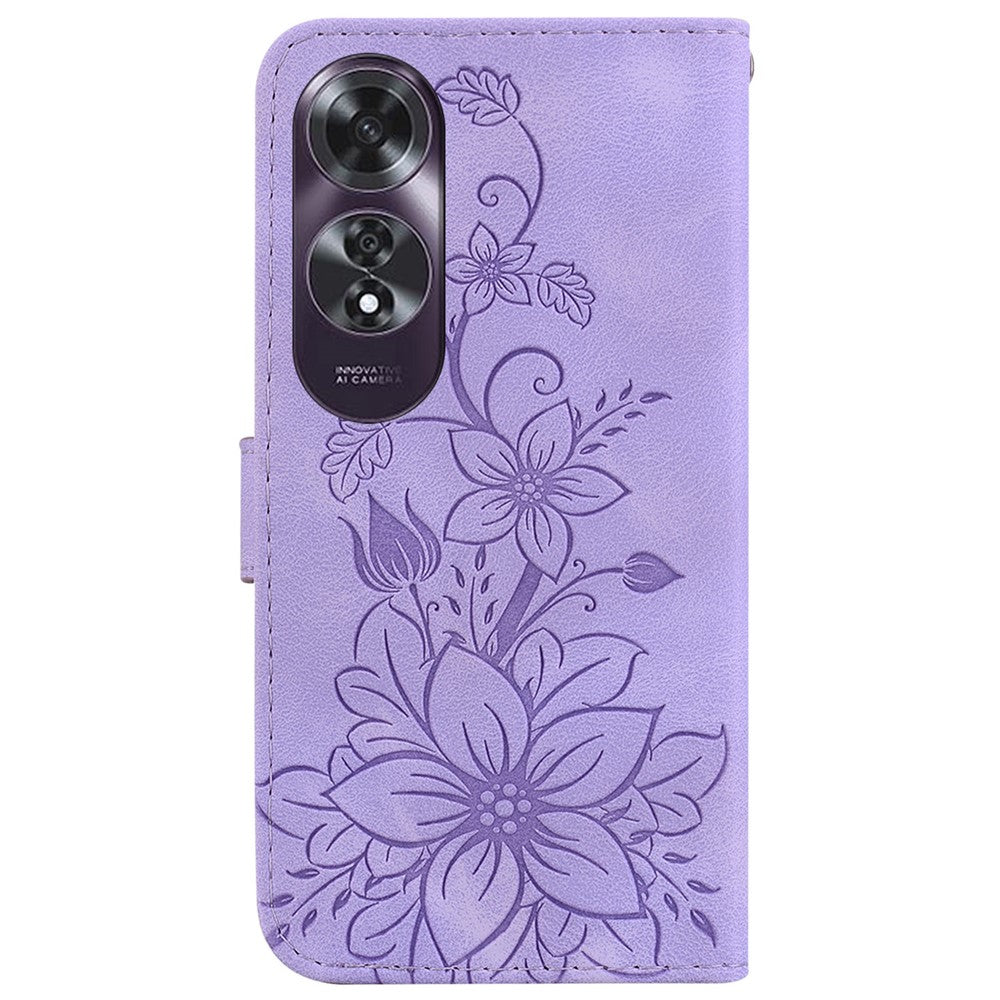 For Oppo A60 4G Case Wallet Floral Pattern PU Leather Magnetic Clasp Phone Cover