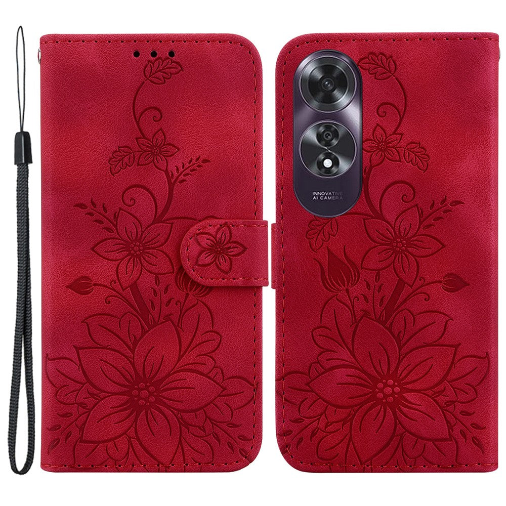 For Oppo A60 4G Case Wallet Floral Pattern PU Leather Magnetic Clasp Phone Cover