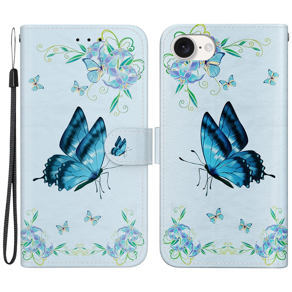 For iPhone 17th / 16th Case Pattern Print Scratch-Proof Leather Phone Cover with Wallet