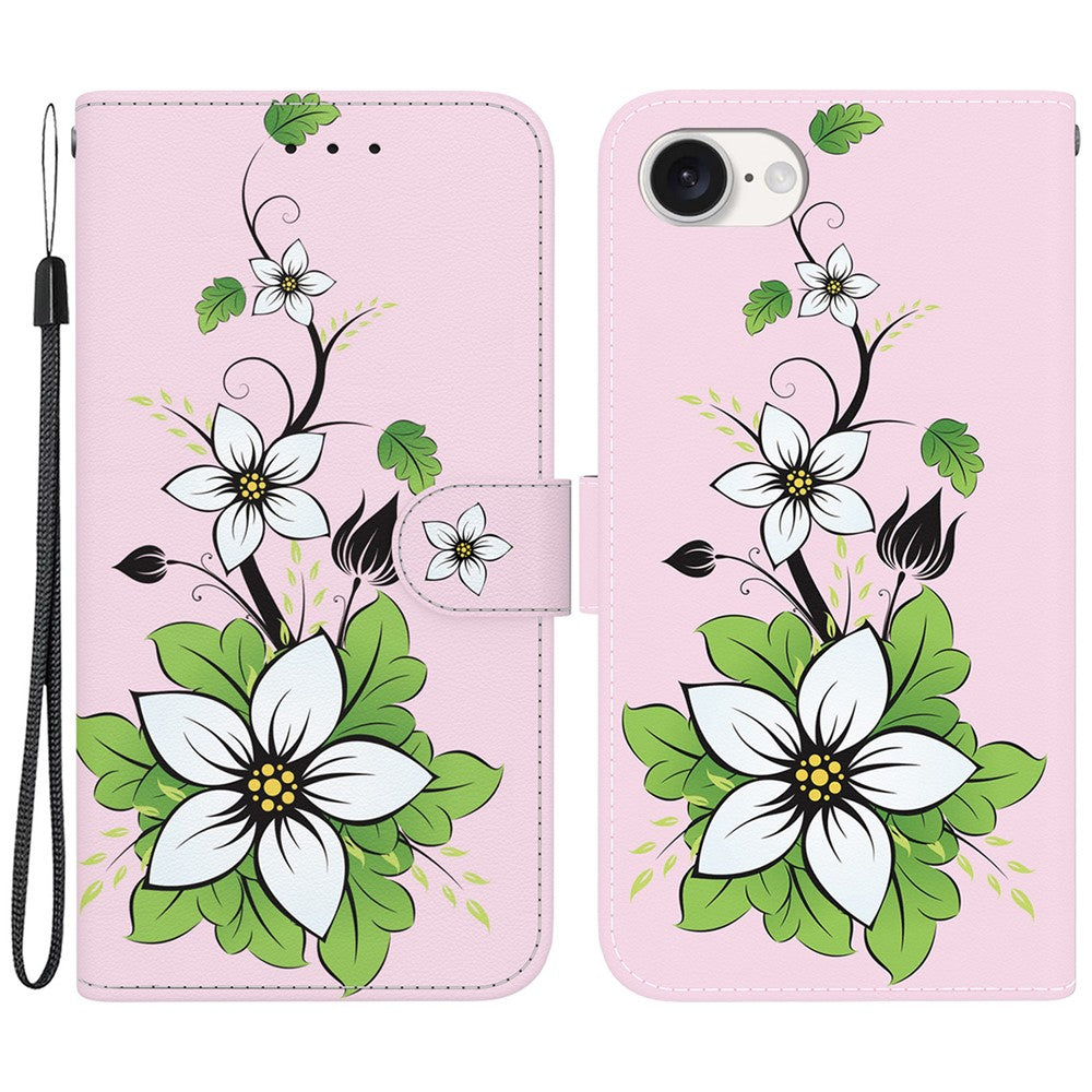 For iPhone 17th / 16th Case Pattern Print Scratch-Proof Leather Phone Cover with Wallet