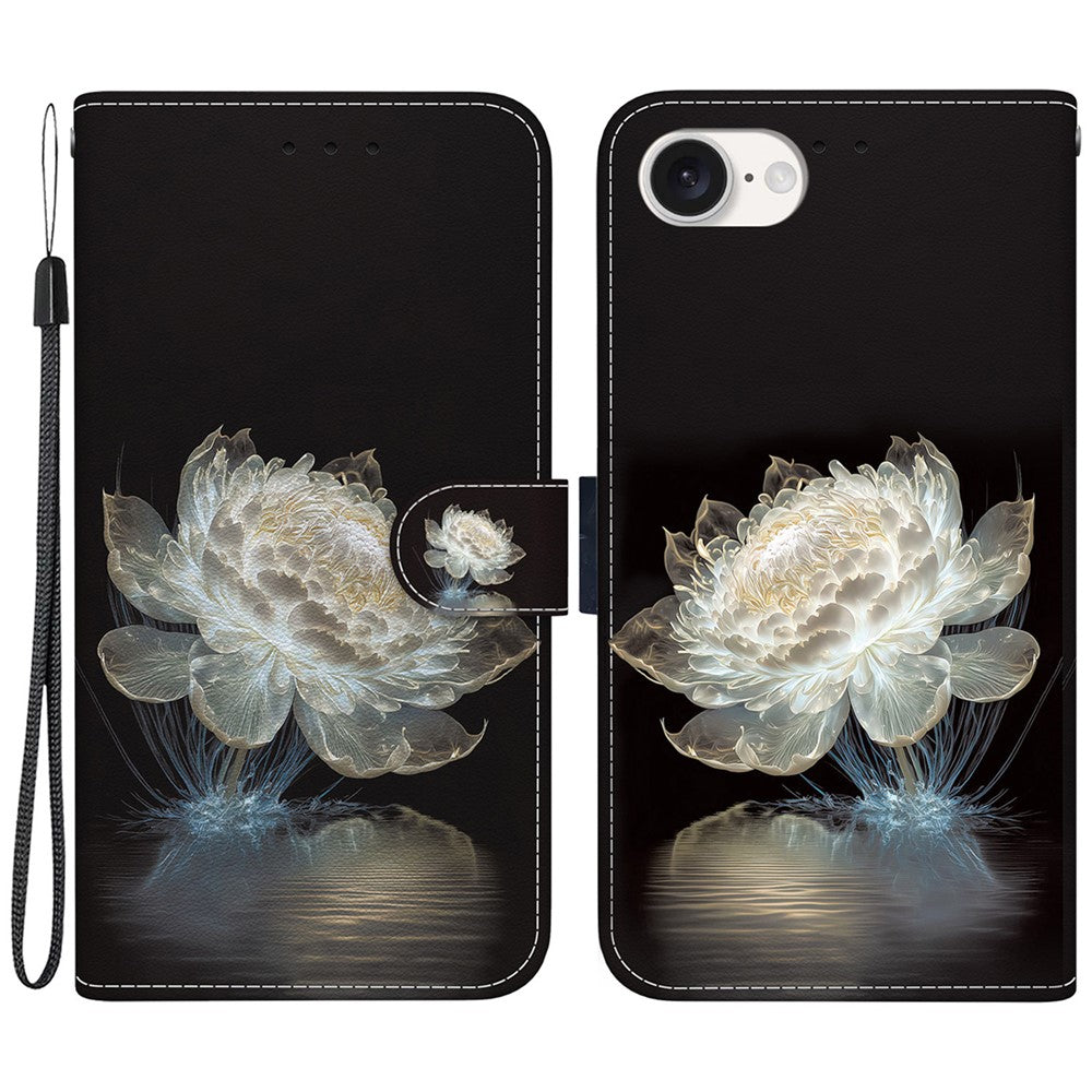 For iPhone 17th / 16th Case Pattern Print Scratch-Proof Leather Phone Cover with Wallet