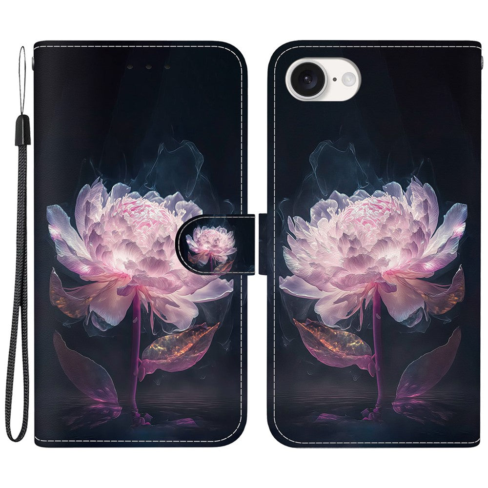 For iPhone 17th / 16th Case Pattern Print Scratch-Proof Leather Phone Cover with Wallet