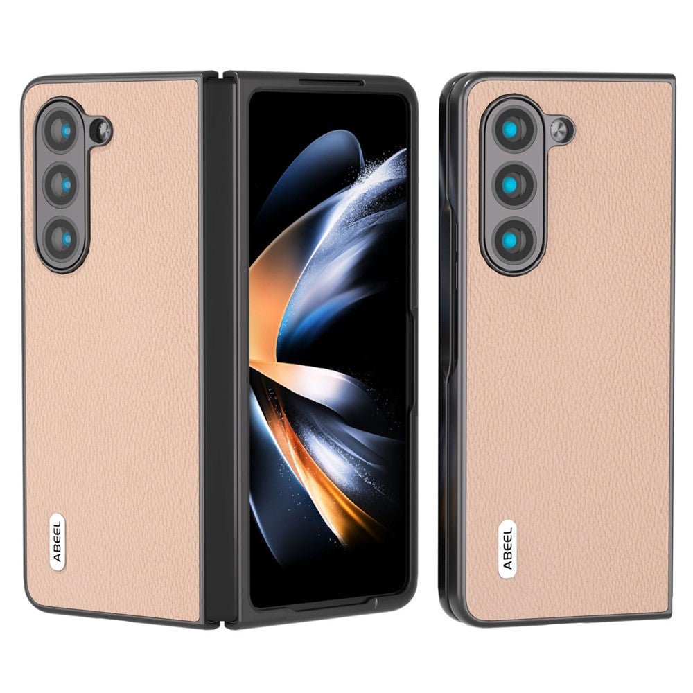 ABEEL Til Samsung Galaxy Z Fold6 5G Etui Litchi Tekstur Koskind Læder+PC Telefoncover