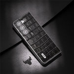 ABEEL Til Samsung Galaxy Z Fold6 5G Etui Krokodillemønstret Ægte Koskind+PC Telefoncover