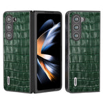 ABEEL Til Samsung Galaxy Z Fold6 5G Etui Krokodillemønstret Ægte Koskind+PC Telefoncover