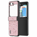 ABEEL For Samsung Galaxy Z Flip7 FE 5G / Z Flip6 5G Case PU Leather+PC Glitter Phone Cover with Hinge Design