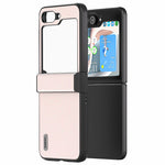 ABEEL For Samsung Galaxy Z Flip7 FE 5G / Z Flip6 5G Case PU Leather+PC Glitter Phone Cover with Hinge Design