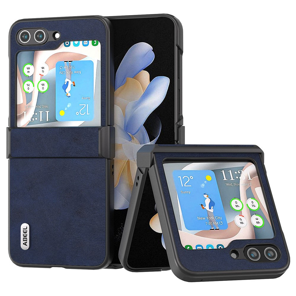 ABEEL For Samsung Galaxy Z Flip7 FE 5G / Z Flip6 5G Phone Case Anti-Scratch PU+PC Hinge Protection Cover
