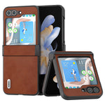 ABEEL For Samsung Galaxy Z Flip7 FE 5G / Z Flip6 5G Phone Case Anti-Scratch PU+PC Hinge Protection Cover