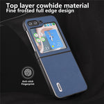 ABEEL For Samsung Galaxy Z Flip7 FE 5G / Z Flip6 5G Case Cowhide Leather Litchi Texture Phone Protective Cover